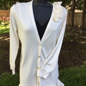 J Crew cream colored cardigan sweater